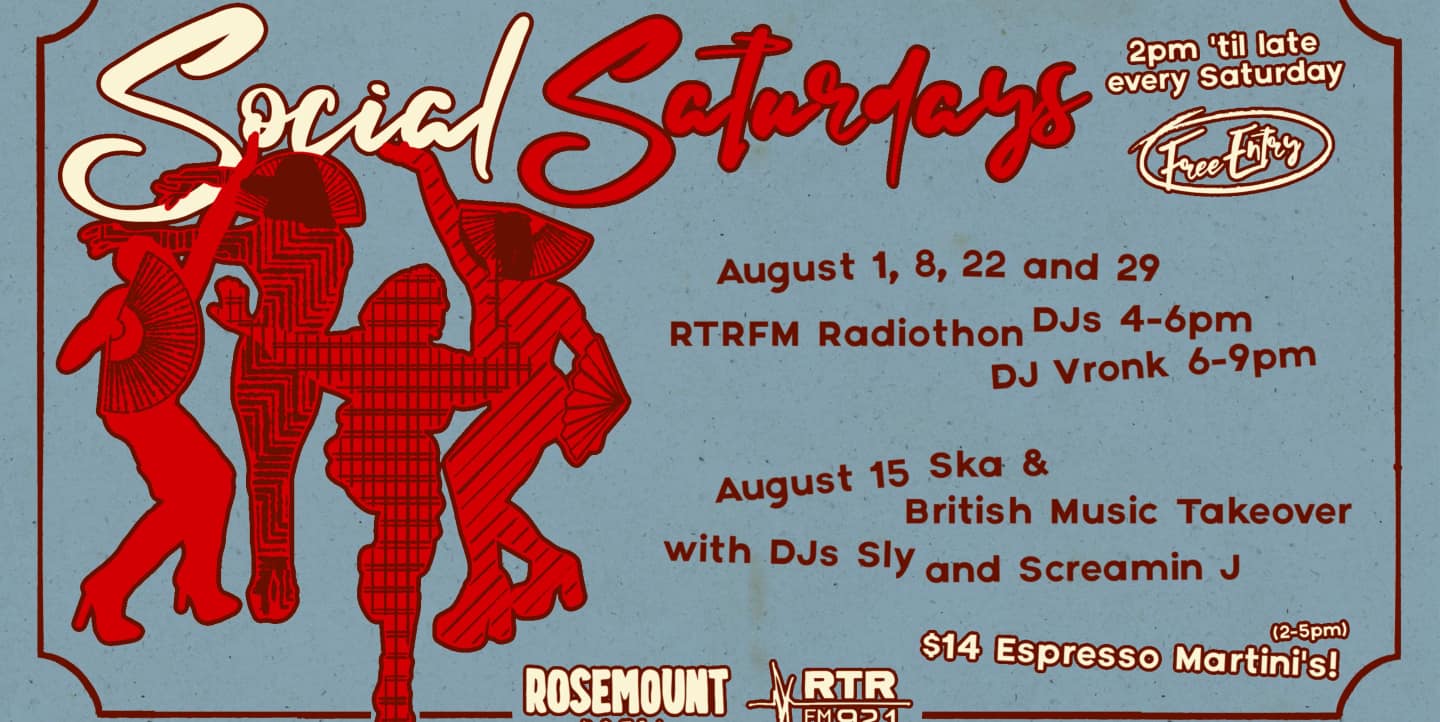 Social Saturdays DJs + $2 Oysters poster
